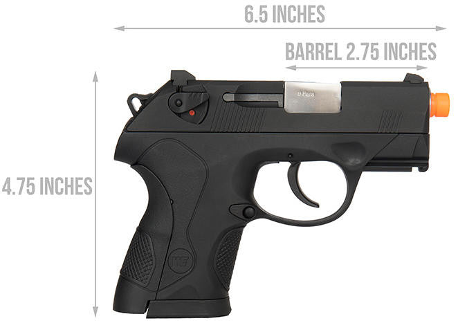 WE Tech Bulldog Gas Blowback Airsoft Pistol, Black