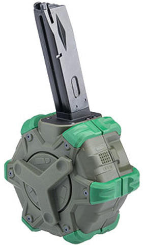 WE-Tech Drum Magazine for M9 Gas Blowback Airsoft Pistols, OD Green