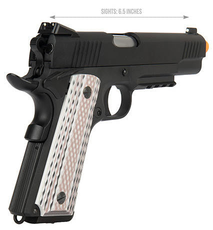 WE Tech Full Metal 1911 M45A1 Gas Blowback Airsoft Pistol, Black