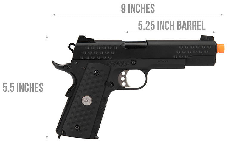 WE Tech Full Metal Knighthawk 1911 Gas Blowback Airsoft Pistol, Black