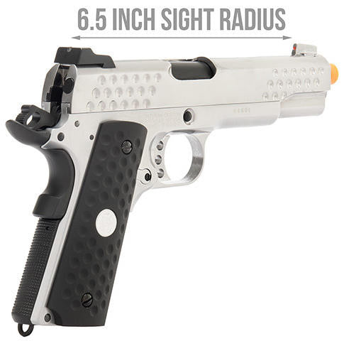 WE Tech Full Metal Knighthawk 1911 Gas Blowback Airsoft Pistol, Silver
