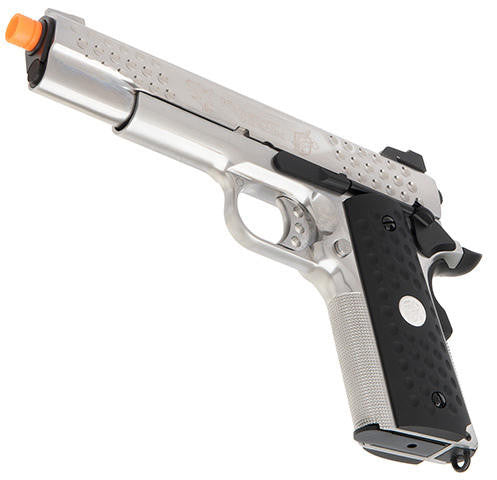 WE Tech Full Metal Knighthawk 1911 Gas Blowback Airsoft Pistol, Silver