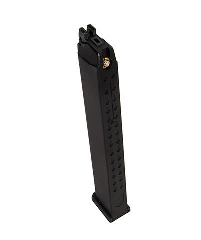 WE-Tech G-Series 50 Round Extended Green Gas Blowback Magazine, Black