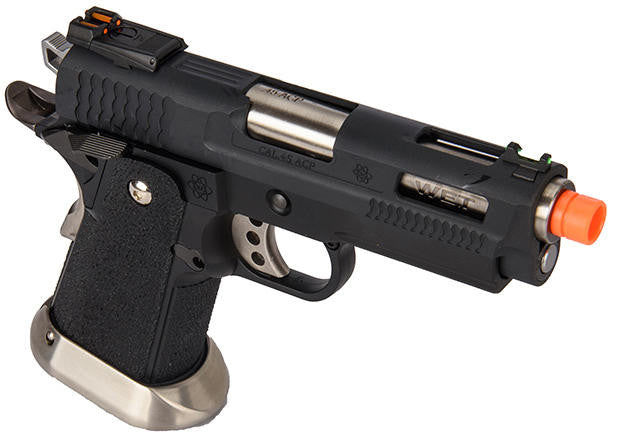 WE-Tech Hi-Capa 3.8 Brontosaurus Full Auto Gas Blowback Airsoft Pistol, Black