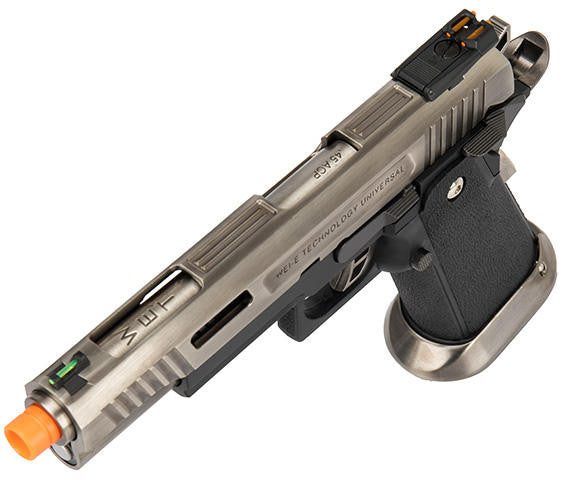 WE Tech Hi-Capa 5.1 T-Rex Competition Gas Blowback Airsoft Pistol, Silver