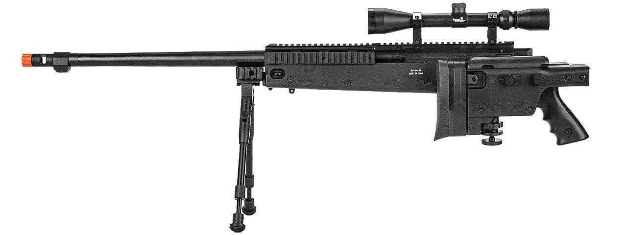 Well Bolt Action Sniper Rifle Kit with Folding Stock, Bipod, and 3-9x Scope