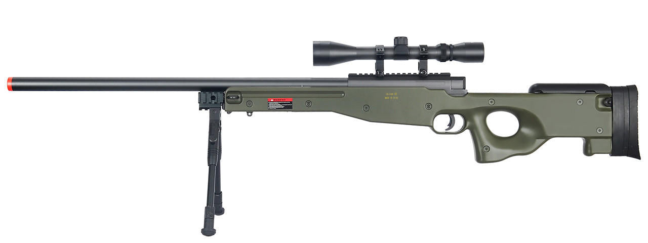 Well L96 AWP Bolt Action Airsoft Rifle w/ Bipod & Scope, OD Green