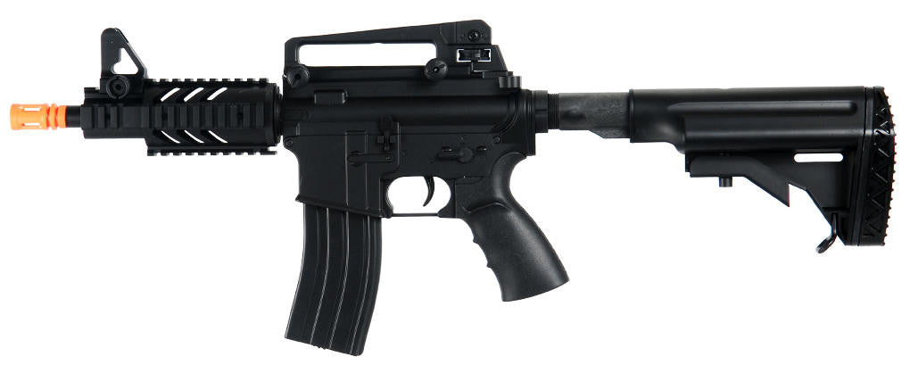 Well M4 CQB RIS AEG Plastic Gear ABS Body Airsoft Rifle, Black