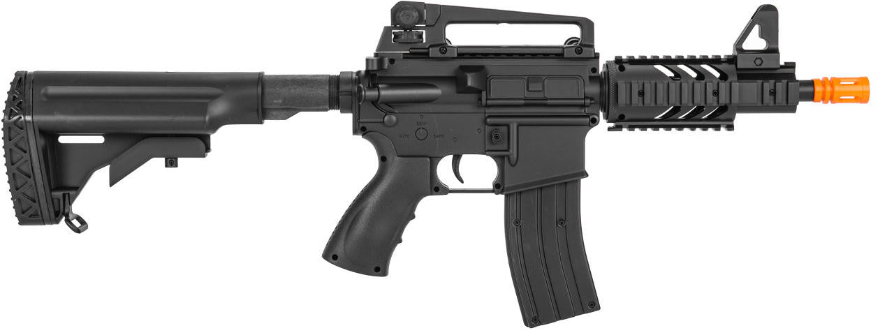Well M4 CQB RIS AEG Plastic Gear ABS Body Airsoft Rifle, Black