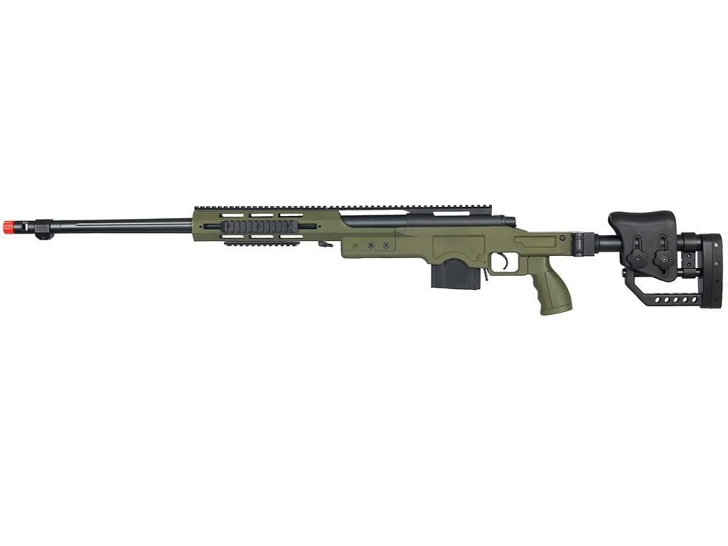 Well MB4411G Bolt Action Sniper Rifle with RIS & Folding Sniper Stock, OD Green