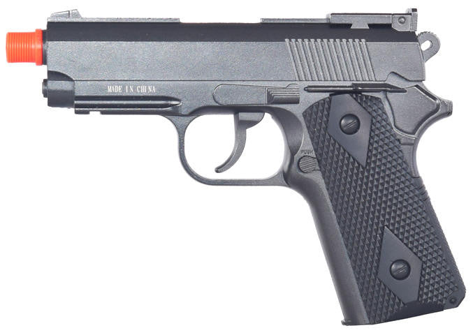 Wellfire Full Metal G291 M1911 CO2 Non-Blowback Airsoft Pistol, Black