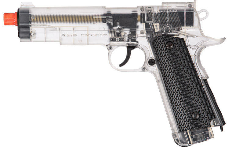 Wellfire M1911 Non-Blowback CO2 Airsoft Pistol, Clear