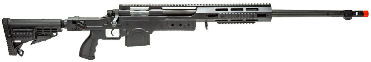WellFire MB4412 Bolt Action Airsoft Sniper Rifle, Black