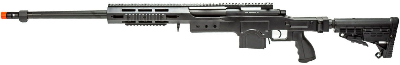 WellFire MB4412 Bolt Action Airsoft Sniper Rifle, Black