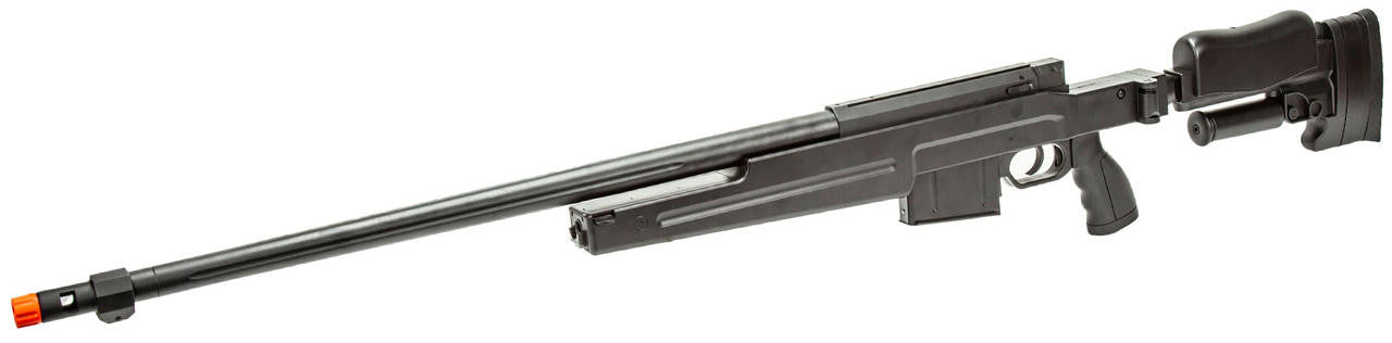 WellFire MBG86B Bolt Action Gas Powered Airsoft Sniper Rifle, Black