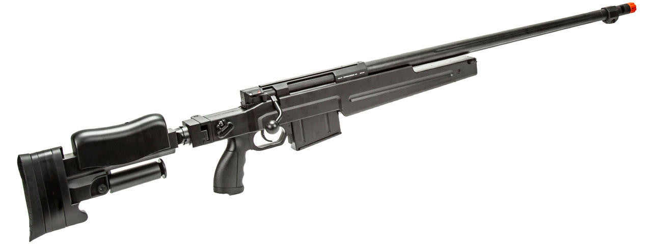 WellFire MBG86B Bolt Action Gas Powered Airsoft Sniper Rifle, Black