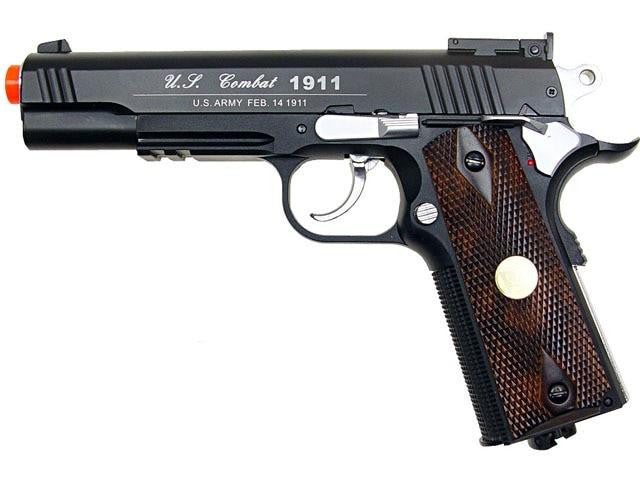 WG Full Metal US Combat 1911 CO2 Airsoft Pistol, Black