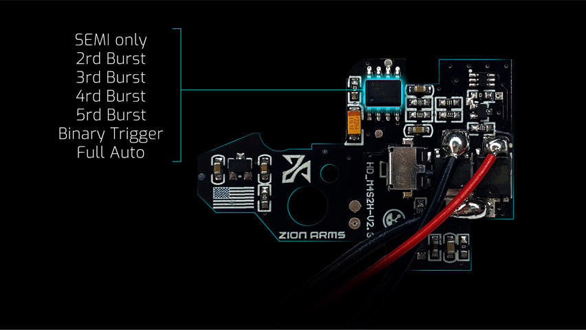 Zion Arms Nebula Programmable Electronic Airsoft Trigger Unit for V2 Gearboxes