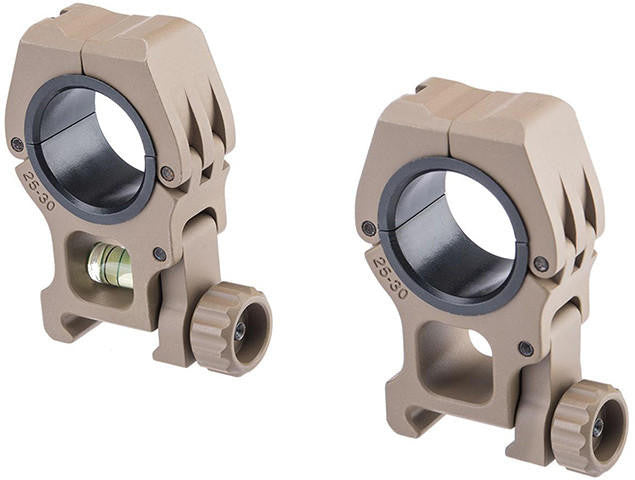ACW M10 30mm Scope Rings w/ Bubble Level, Dark Earth