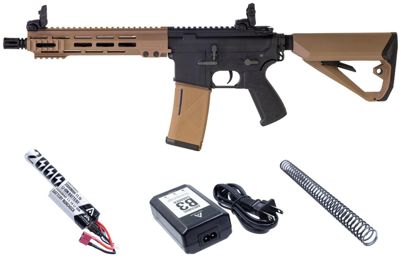 Arcturus LWT MK-I CQB 10" AEG Sport ARC SE Airsoft Rifle Starter Pack, Black/Tan