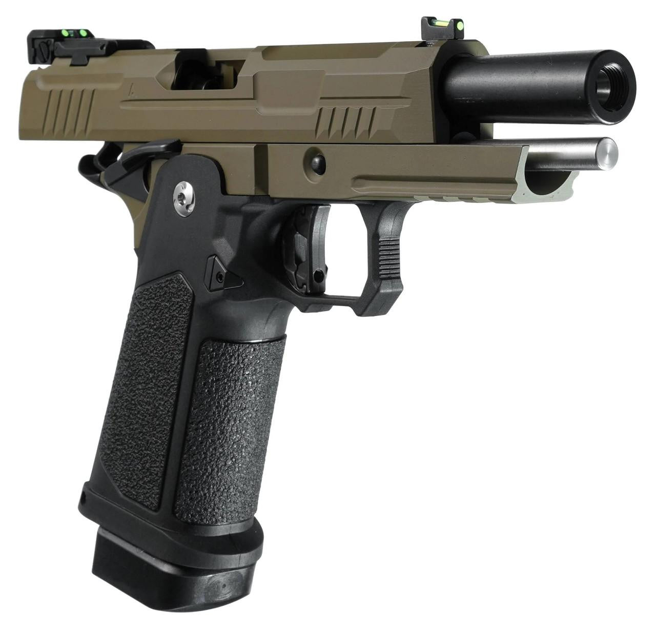 ARCTURUS Vanguard 4.3" Hi-Capa GBB Airsoft Pistol, Black/Tan