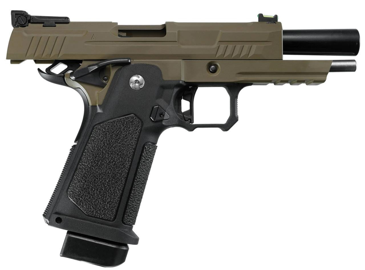 ARCTURUS Vanguard 4.3" Hi-Capa GBB Airsoft Pistol, Black/Tan