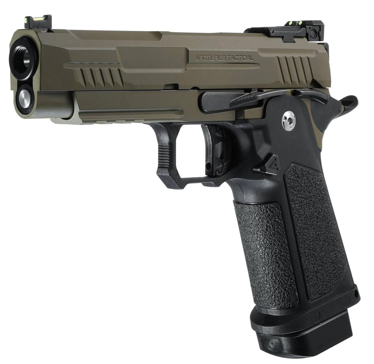 ARCTURUS Vanguard 4.3" Hi-Capa GBB Airsoft Pistol, Black/Tan