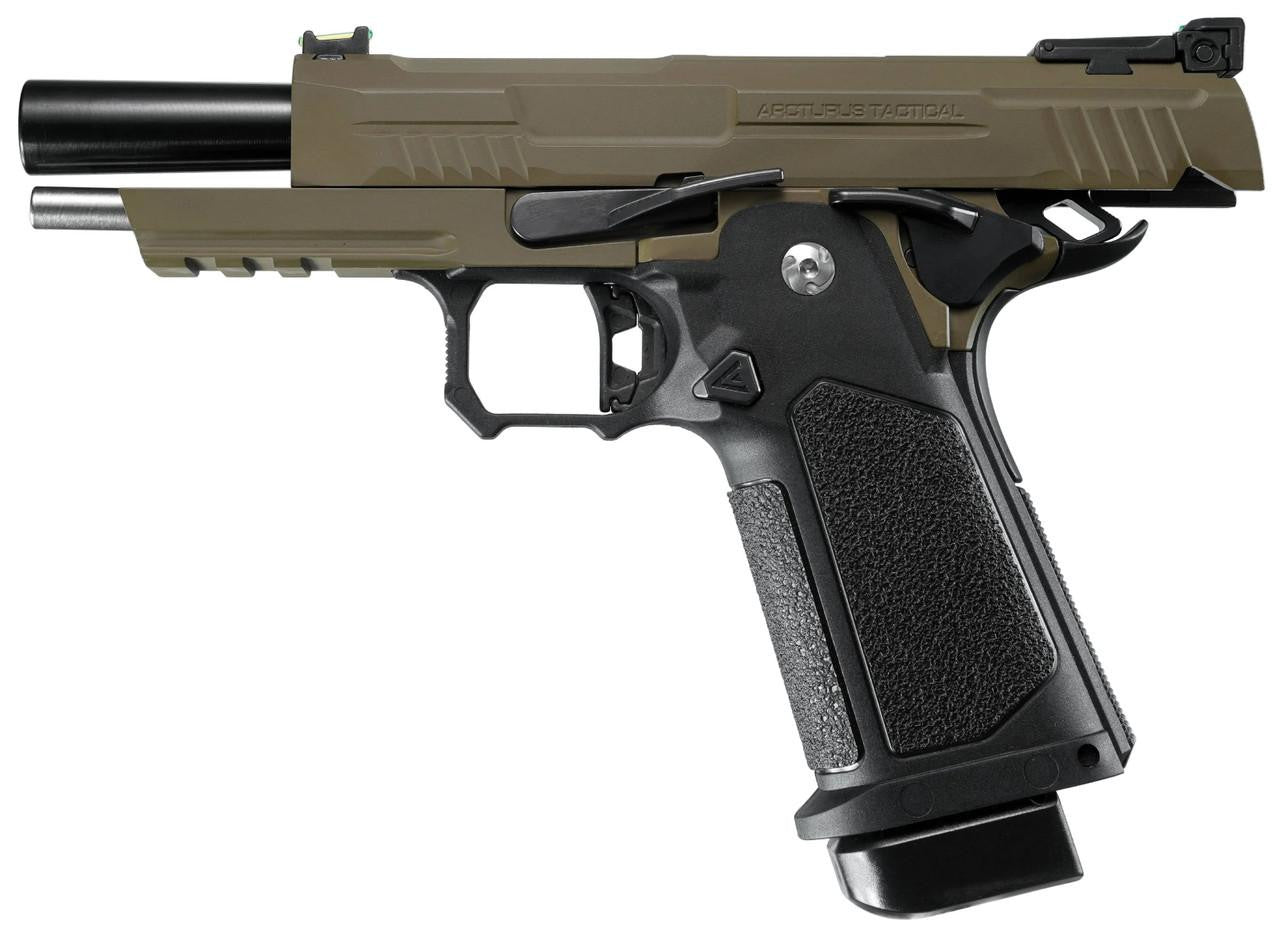 ARCTURUS Vanguard 4.3" Hi-Capa GBB Airsoft Pistol, Black/Tan