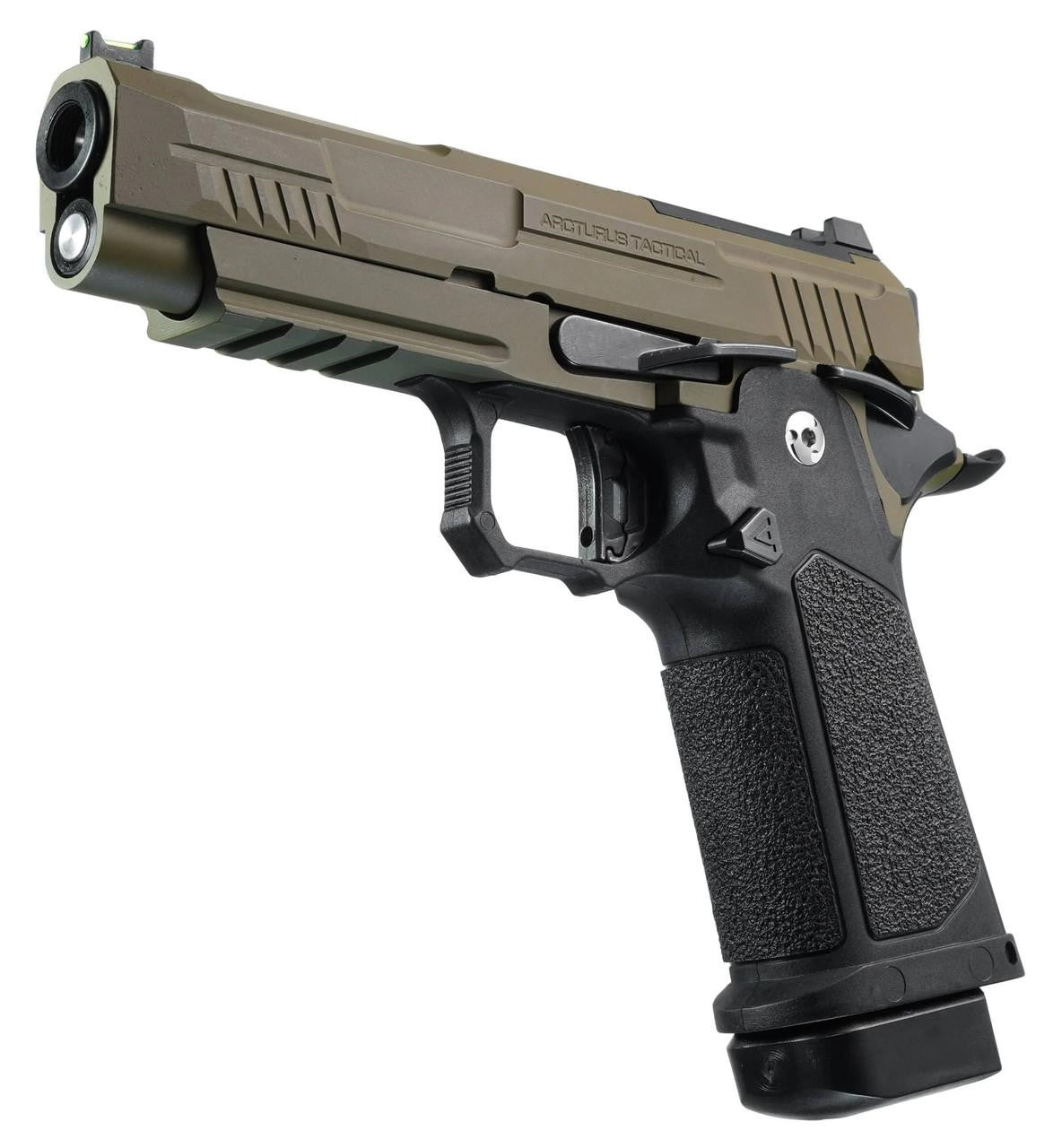 ARCTURUS Vanguard 4.3" Hi-Capa GBB Airsoft Pistol w/ Optics Ready Slide, Black/Tan