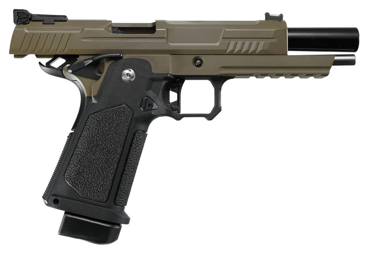 ARCTURUS Vanguard 5" Hi-Capa GBB Airsoft Pistol, Black/Tan
