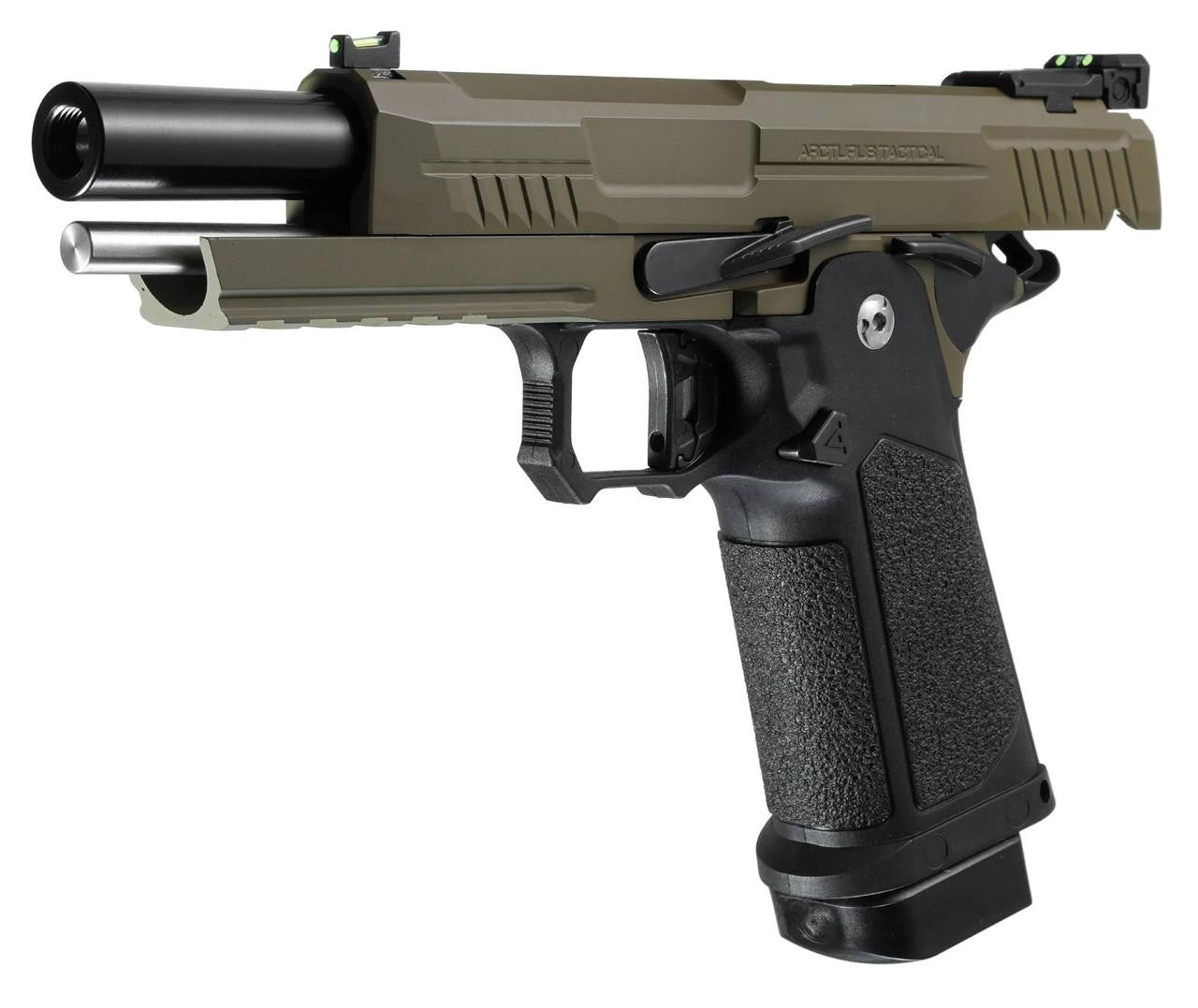 ARCTURUS Vanguard 5" Hi-Capa GBB Airsoft Pistol, Black/Tan