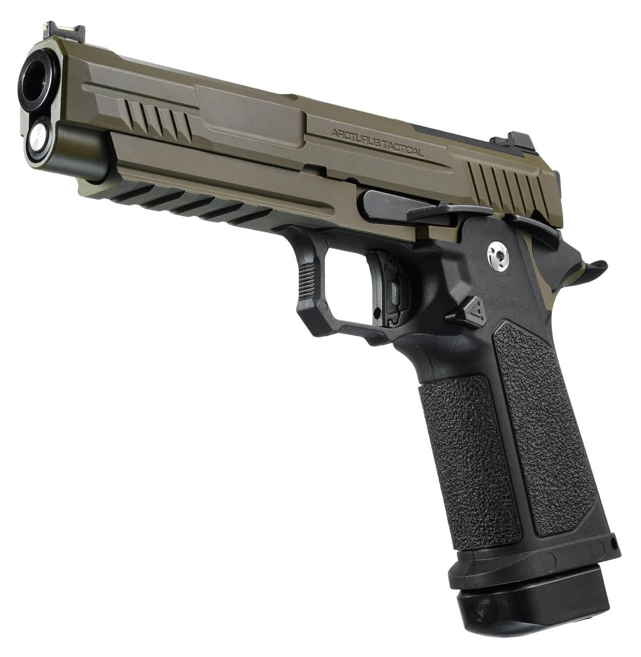 ARCTURUS Vanguard 5" Hi-Capa GBB Airsoft Pistol w/ Optics Ready Slide, Black/Tan