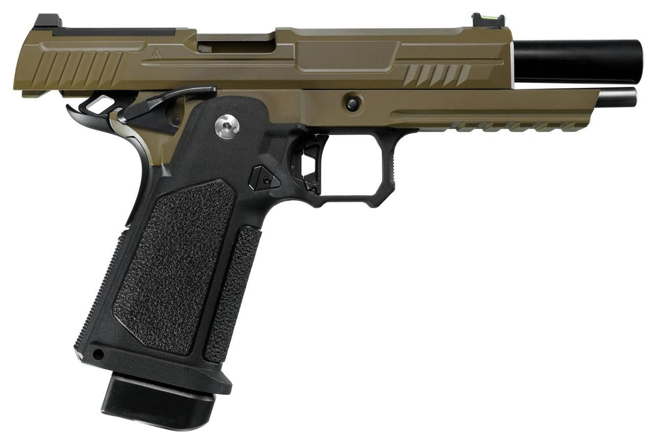 ARCTURUS Vanguard 5" Hi-Capa GBB Airsoft Pistol w/ Optics Ready Slide, Black/Tan