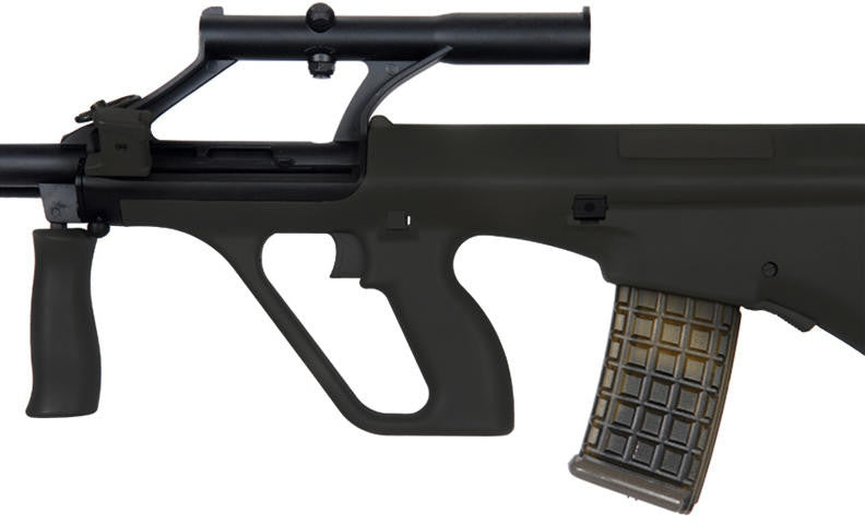 Army Armament Polymer AUG AEG Airsoft Rifle w/ Scope, Black