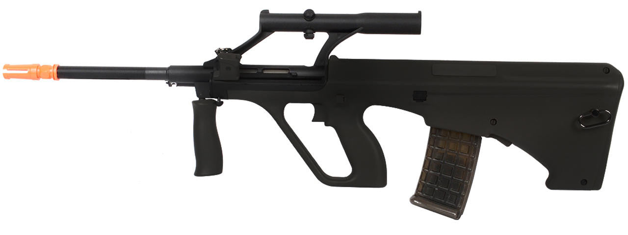 Army Armament Polymer AUG AEG Airsoft Rifle w/ Scope, Black
