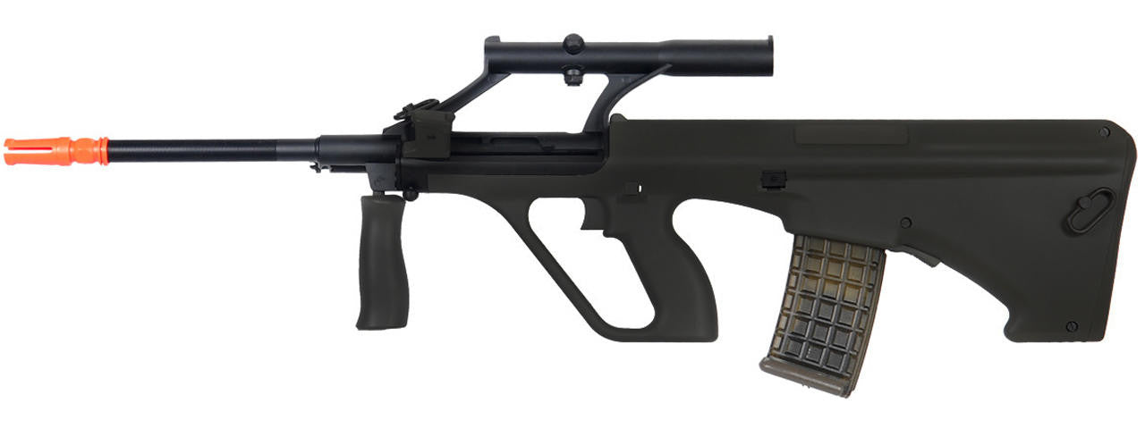 Army Armament Polymer AUG AEG Airsoft Rifle w/ Scope, Black