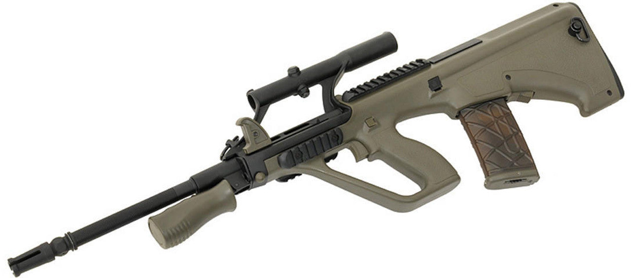 Army Armament Polymer AUG AEG Airsoft Rifle w/ Scope OD Green