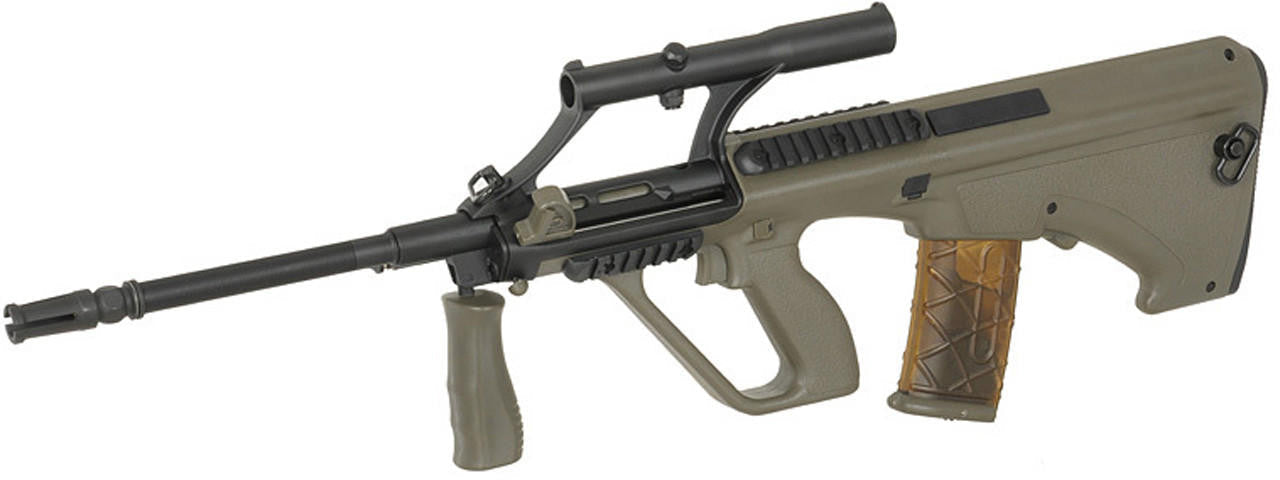 Army Armament Polymer AUG AEG Airsoft Rifle w/ Scope OD Green