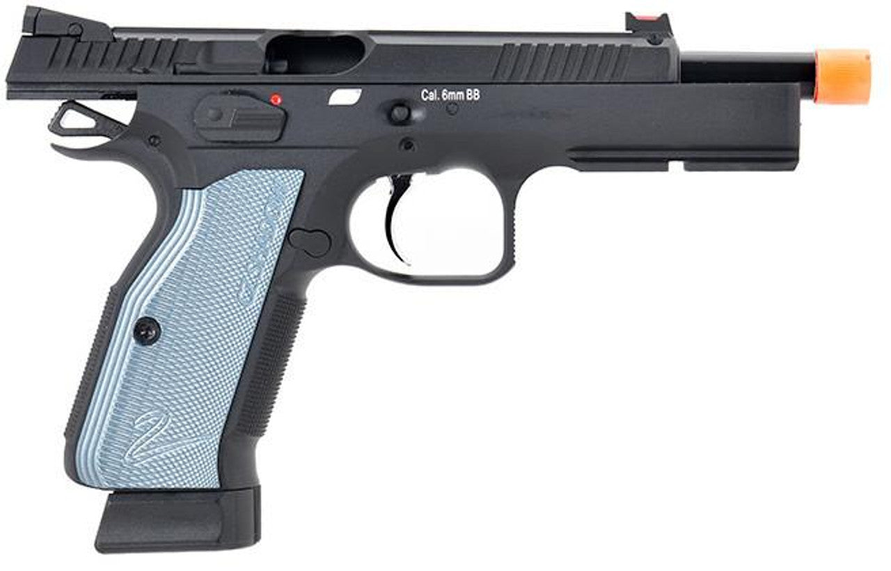 ASG CZ Shadow 2 CO2 Gas Blowback Airsoft Pistol, Black / Blue