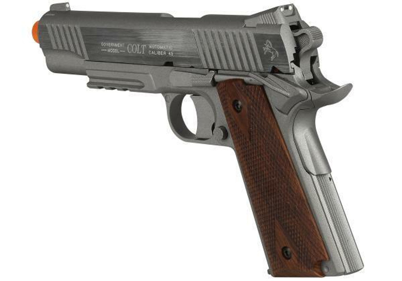Colt 1911 Rail Gun Non-Blowback Airsoft Pistol Silver