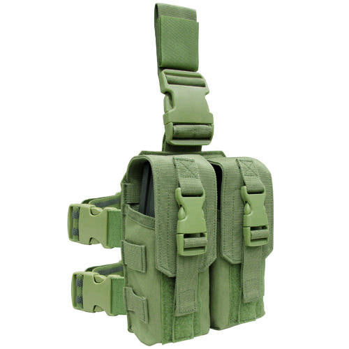 Condor Drop Leg Double M4 Mag Pouch, OD Green
