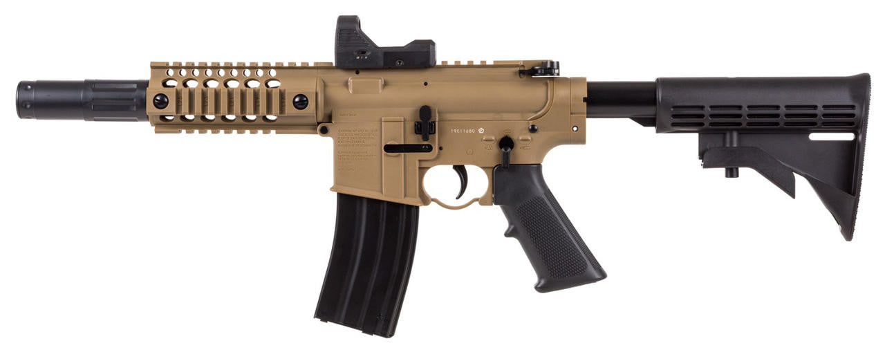Crosman Bushmaster MPW Full Auto .177 Cal CO2 BB Gun, Tan/Black