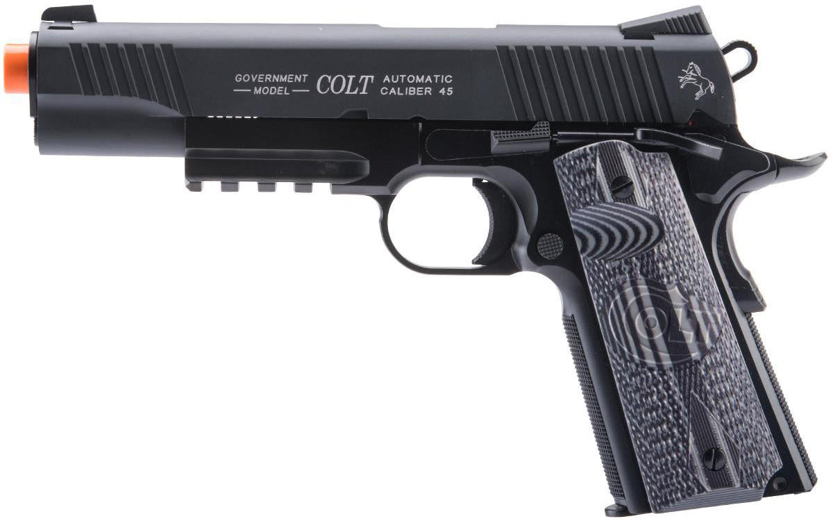 Cybergun Colt Licensed 1911 "Combat Unit" Government CO2 Powered Airsoft Gas Blowback Pistol, Black