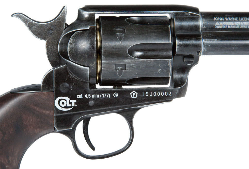 Duke Colt CO2 Weathered .177 Pellet Revolver, Black