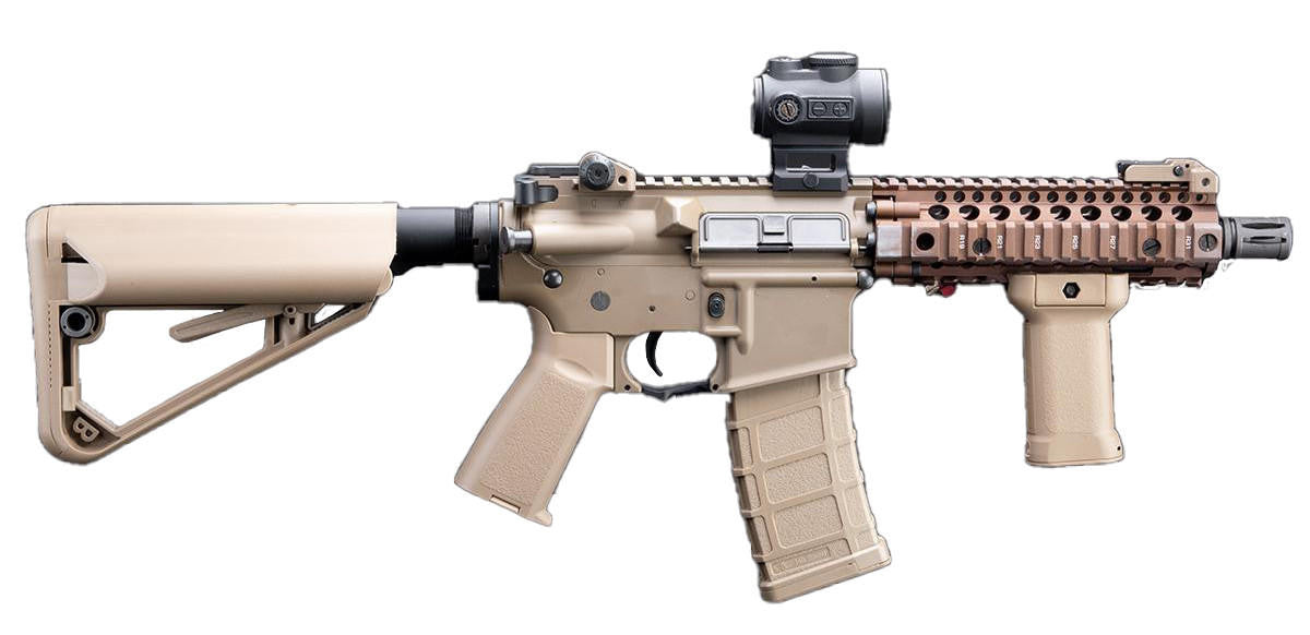 EMG Daniel Defense Licensed DDM4 Dagger RISII-7 B.R.S.S. Lite Airsoft AEG Rifle, Tan