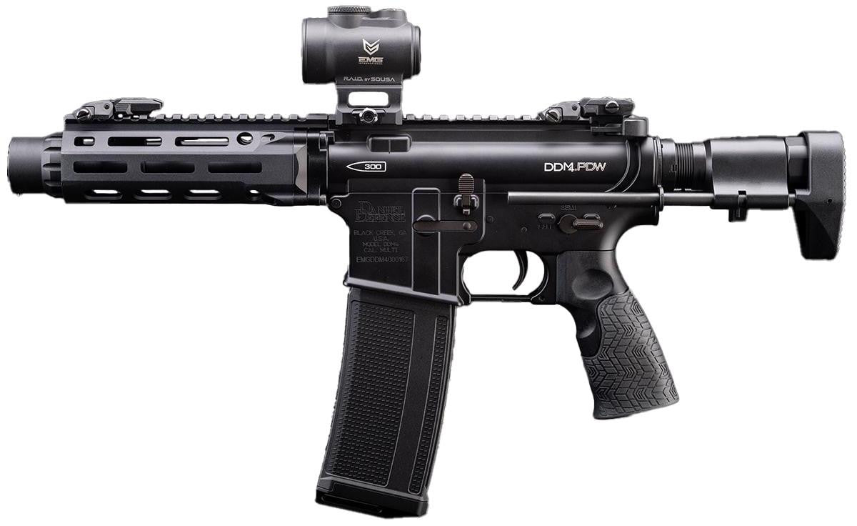 EMG Daniel Defense Licensed DDM4 PDW Airsoft AEG Rifle w/ CYMA Platinum Gearbox, Black