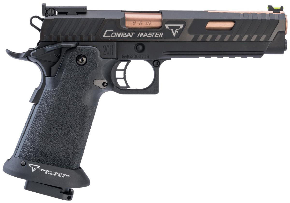EMG TTI Licensed JW3 2011 Combat Master Airsoft Training Pistol w/ Custom Island Barrel, Black