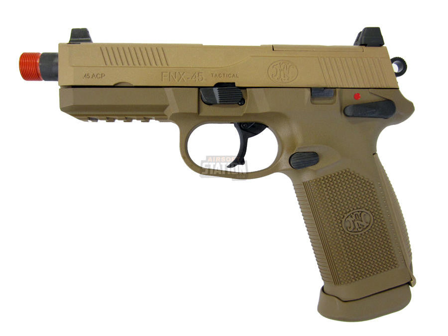 FN Herstal FNX-45 Tactical Metal Gas Blowback Airsoft Pistol, Tan