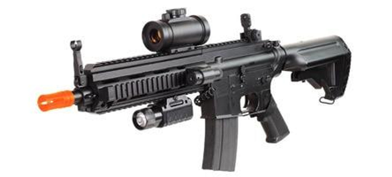 Full Auto Electric Airsoft Rifle by Double Eagle w/ Laser Flashlight and Red Dot Sight