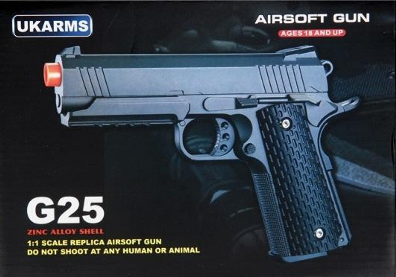 Full Metal 1911 Warrior Spring Pistol Black